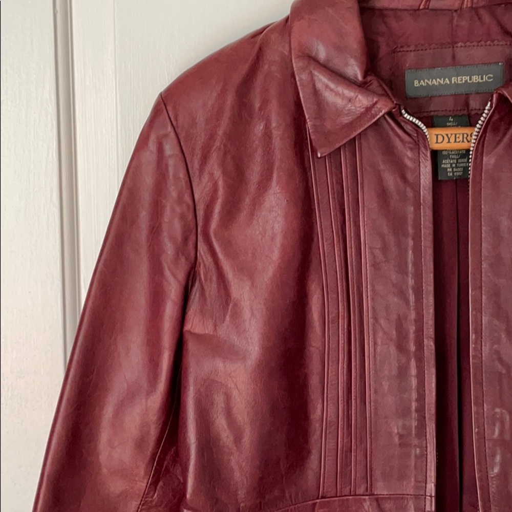 Banana Republic vintage maroon leather jacket